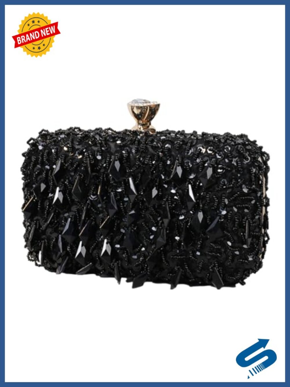 Beaded Sequin Clutch Evening Bag Wedding Party Purse